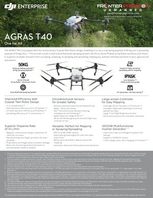 Frontier Precision DJI AGRAS T40 Flyer