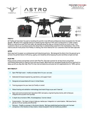 Frontier Precision Freefly Astro with Emesent Hovermap Flyer Page 1